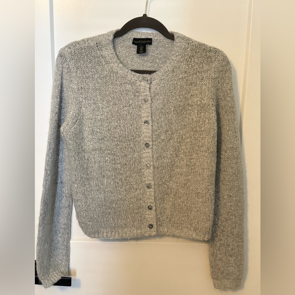 House of Harlow 1960 Heather Gray Cardigan Sweater